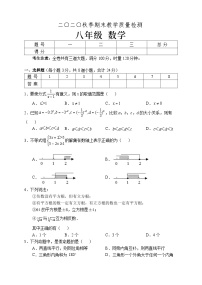 湖南省张家界市慈利县2020—2021学年八年级上学期期末考试数学试题