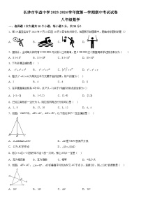 湖南省长沙市华益中学2023-2024学年八年级上册期中数学试题（含解析）