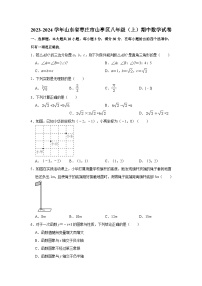 2023-2024学年山东省枣庄市山亭区八年级（上）期中数学试卷