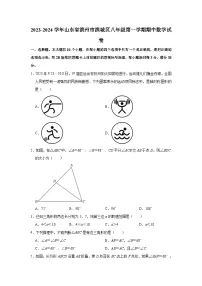 2023-2024学年山东省滨州市滨城区八年级（上）期中数学试卷（含解析）