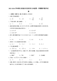 2023-2024学年浙江省丽水市龙泉市七年级（上）期中数学试卷(含解析)