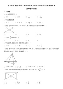 黑龙江省哈尔滨市南岗区第一五六中学2023-2024学年九年级上册月考数学(五四制)试题（含解析）