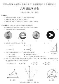 安徽省蚌埠G5教研联盟2023-2024学年上学期12月份调研考试九年级数学试卷