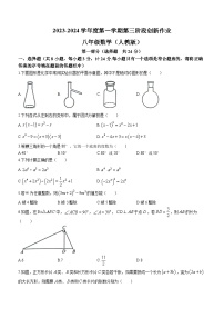 陕西省延安市富县部分学校2023-2024学年八年级上学期第三次月考数学试题