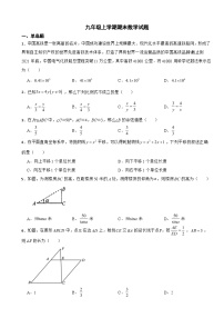 北京市顺义区2023年九年级上学期期末数学试题附答案