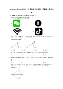 2023-2024学年山东省济宁市嘉祥县八年级（上）期中数学试卷（含解析）