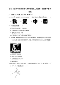 2023-2024学年河南省驻马店市汝南县八年级（上）期中数学试卷（含解析）