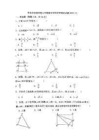 江苏省 徐州东湖实验学校2023—2024学年上学期第二次月考九年级数学试题