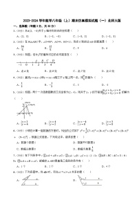 2023-2024学年数学八年级（上）期末仿真模拟试题（一）北师大版