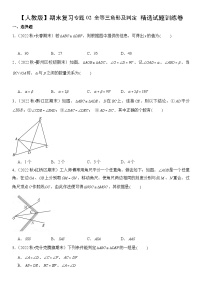 【期末复习】人教版 2023-2024学年 初中数学 八年级上册期末专题复习 专题02 全等三角形及判定  精选试题训练卷 （含解析）