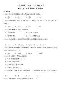 【期末复习】人教版 初中数学 2023-2024学年 七年级上册 期末专题复习 专题03 整式  精选试题训练卷（含解析）