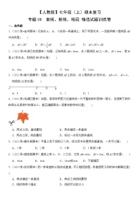 【期末复习】人教版 初中数学 2023-2024学年 七年级上册 期末专题复习 专题08 直线、射线、线段  精选试题训练卷（含解析）