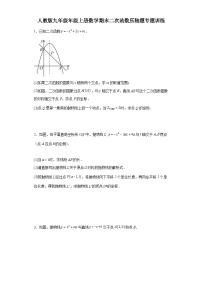 【期中复习】人教版 初中数学九年级上册 期末专题复习 二次函数压轴题专题训练（含解析）