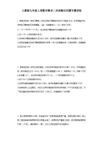 【期中复习】人教版 初中数学九年级上册 期末专题复习 二次函数应用题专题训练（含解析）