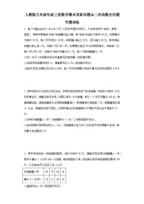 【期中复习】人教版 初中数学九年级上册 期末专题复习 实际问题与二次函数应用题专题训练（含解析）