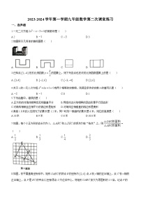 福建省漳州第一中学2023-2024学年九年级上学期月考数学试题(无答案)