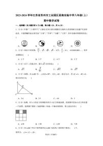 2023-2024学年江苏省苏州市工业园区星海实验中学八年级（上）期中数学试卷（含解析）