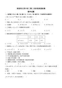 陕西省西安市陕西师范大学附属中学2023-2024学年九年级上学期第二次月考数学试题(无答案)