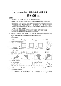 四川省眉山市东坡区2022-2023学年七年级上学期期末考试数学试卷