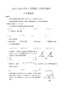 河南省周口市沈丘县重点学校2023-2024学年八年级上学期12月月考数学试题