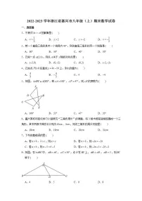 2022-2023学年浙江省嘉兴市八年级（上）期末数学试卷