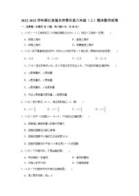 2022-2023学年浙江省丽水市青田县八年级（上）期末数学试卷