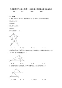 人教版数学八年级上册第十二章全等三角形期末章节拔高练习