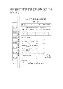 湖南省邵阳市新宁县水庙镇联校2023-2024学年八年级上学期第二次数学月考试卷