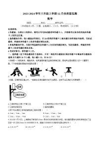 湖南省长沙市周南实验中学2023-2024学年八年级上学期第三次月考数学试题(无答案)