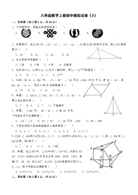 八年级数学上册期中模拟试卷（3）