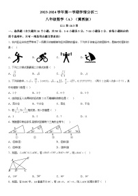 2023-2024学年河北省沧州市泊头市八年级上册月考数学试题（含解析）