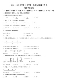 2022-2023学年河北省石家庄市第五十四中学七年级上册期中数学试题（含解析）