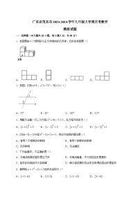 广东省茂名市2023-2024学年九年级上学期月考数学模拟试题（含答案）