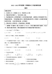 江苏省宿迁地区2022-2023学年八年级下学期期末数学试题