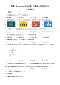 精品解析：安徽省安庆市桐城市第二中学2021-2022学年八年级上学期期末数学试题（原卷版）