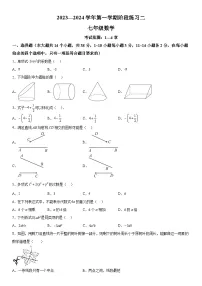 河北省邢台市信都区2023-2024学年七年级上册月考数学试题(含解析)
