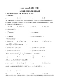 山东省滨州市邹平市西董街道鹤伴中学2023-2024学年七年级上学期期中数学试题