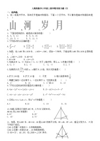 2023-2024学年人教版数学八年级上册学期末练习题（5)