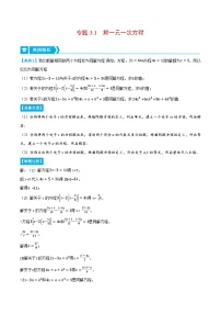 专题3.1 解一元一次方程（压轴题专项讲练）-2023-2024学年七年级数学上册压轴题专项讲练系列（人教版）