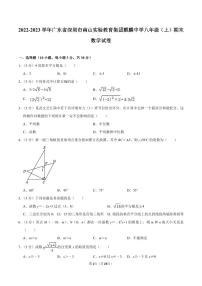 广东省深圳市南山实验教育集团麒麟中学2022-2023学年八年级上学期期末数学试卷+