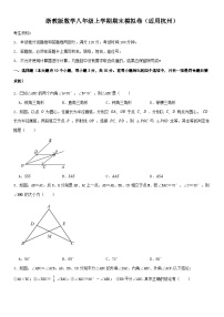 浙教版数学八年级上学期期末模拟卷（适用杭州）