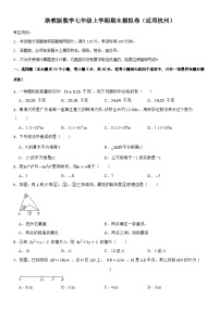 浙教版数学七年级上学期期末模拟卷（适用杭州）