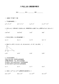 2023-2024学年八年级上册人教版数学期末试题