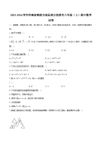 2023-2024学年河南省鹤壁市浚县部分校联考八年级（上）期中数学试卷（含解析）