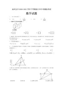 福建省泉州市第五中学2021年九年级中考模拟考试数学试题(含答案)