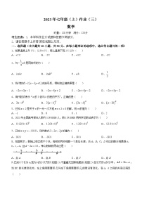 湖南省娄底市双峰县2023-2024学年七年级上学期月考数学试题(无答案)