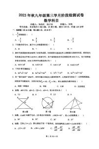 湖南省长沙市怡雅中学2023-2024学九年级上学期第三次月考数学试卷