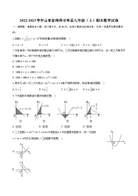 2022-2023学年山东省菏泽市单县九年级（上）期末数学试卷（含解析）