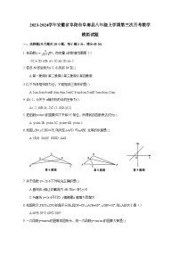 2023-2024学年安徽省阜阳市阜南县八年级上学期第三次月考数学模拟试题（含答案）