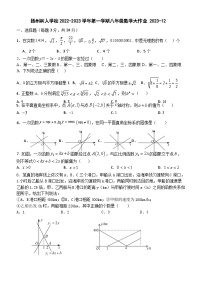 江苏省扬州中学教育集团树人学校2022-2023学年上学期八年级数学大作业（12月）